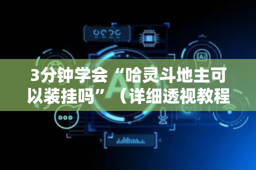 3分钟学会“哈灵斗地主可以装挂吗”（详细透视教程）-哔哩哔哩