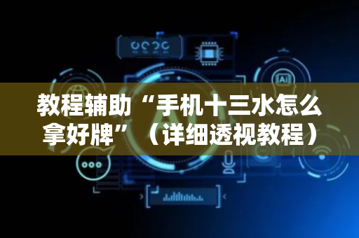 教程辅助“手机十三水怎么拿好牌”（详细透视教程）-哔哩哔哩