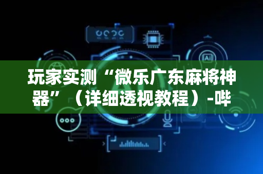 玩家实测“微乐广东麻将神器”（详细透视教程）-哔哩哔哩