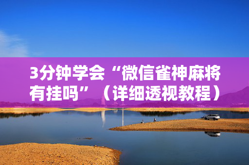 3分钟学会“微信雀神麻将有挂吗”（详细透视教程）-哔哩哔哩