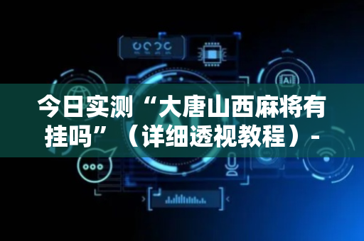 今日实测“大唐山西麻将有挂吗”（详细透视教程）-哔哩哔哩