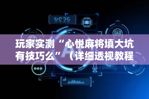 玩家实测“心悦麻将填大坑有技巧么”（详细透视教程）-哔哩哔哩