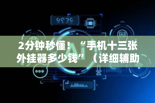 2分钟秒懂！“手机十三张外挂器多少钱”（详细辅助教程）-哔哩哔哩
