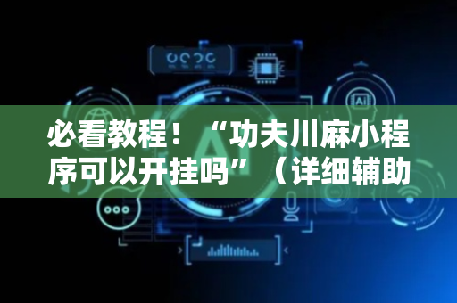 必看教程！“功夫川麻小程序可以开挂吗”（详细辅助教程）-哔哩哔哩