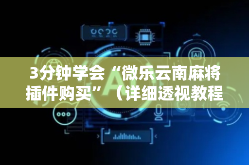 3分钟学会“微乐云南麻将插件购买”（详细透视教程）-哔哩哔哩