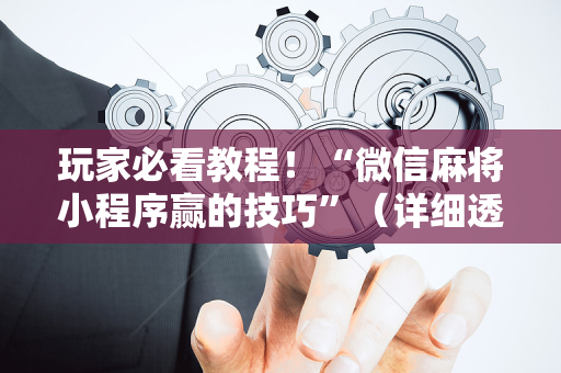 玩家必看教程！“微信麻将小程序赢的技巧”（详细透视教程）-哔哩哔哩