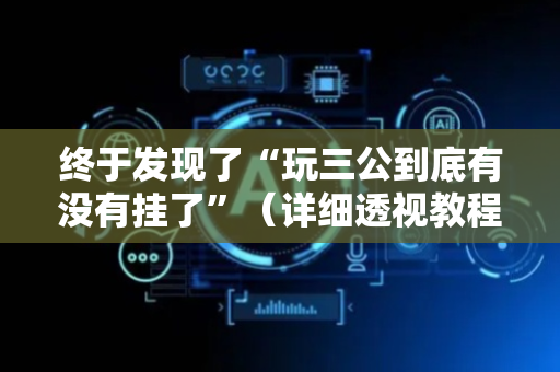 终于发现了“玩三公到底有没有挂了”（详细透视教程）-哔哩哔哩