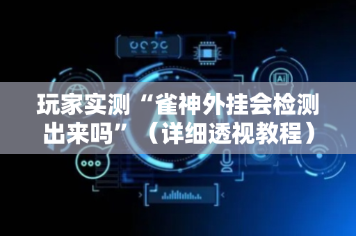 玩家实测“雀神外挂会检测出来吗”（详细透视教程）-哔哩哔哩