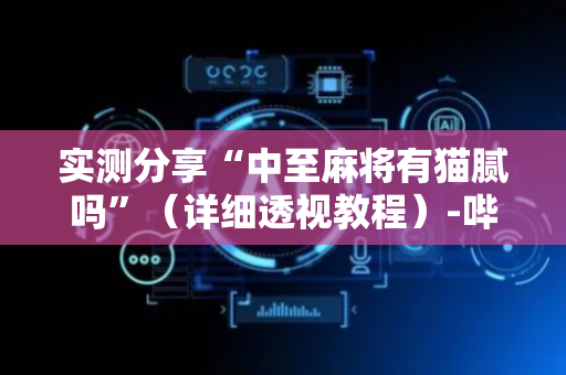 实测分享“中至麻将有猫腻吗”（详细透视教程）-哔哩哔哩