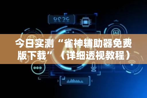 今日实测“雀神辅助器免费版下载”（详细透视教程）-哔哩哔哩