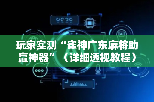 玩家实测“雀神广东麻将助赢神器”（详细透视教程）-哔哩哔哩