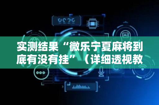 实测结果“微乐宁夏麻将到底有没有挂”（详细透视教程）-哔哩哔哩
