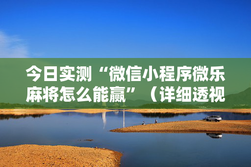 今日实测“微信小程序微乐麻将怎么能赢”（详细透视教程）-哔哩哔哩