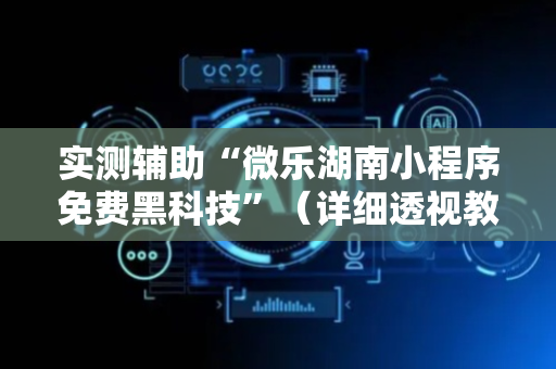 实测辅助“微乐湖南小程序免费黑科技”（详细透视教程）-哔哩哔哩