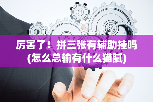 厉害了！拼三张有辅助挂吗(怎么总输有什么猫腻)