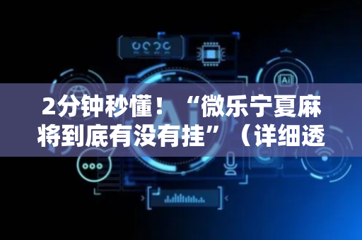 2分钟秒懂！“微乐宁夏麻将到底有没有挂”（详细透视教程）-哔哩哔哩