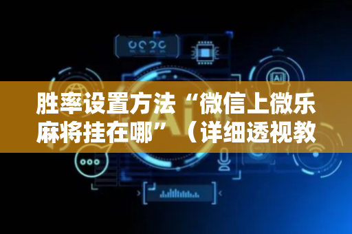 胜率设置方法“微信上微乐麻将挂在哪”（详细透视教程）-哔哩哔哩