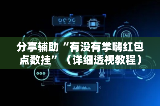 分享辅助“有没有掌嗨红包点数挂”（详细透视教程）-哔哩哔哩