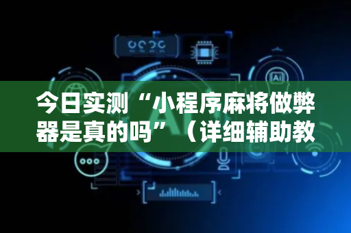 今日实测“小程序麻将做弊器是真的吗”（详细辅助教程）-哔哩哔哩