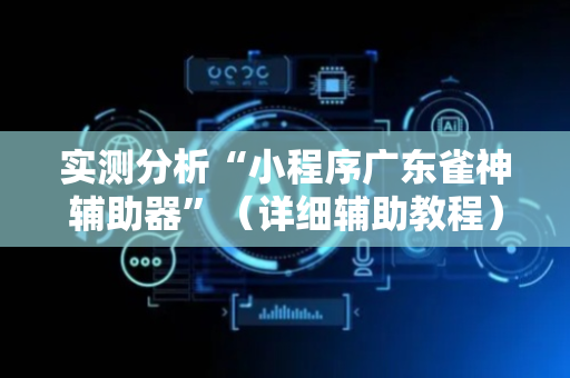 实测分析“小程序广东雀神辅助器”（详细辅助教程）-哔哩哔哩