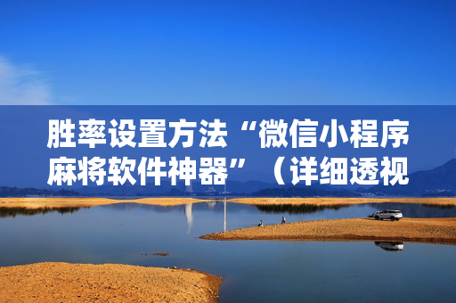胜率设置方法“微信小程序麻将软件神器”（详细透视教程）-哔哩哔哩