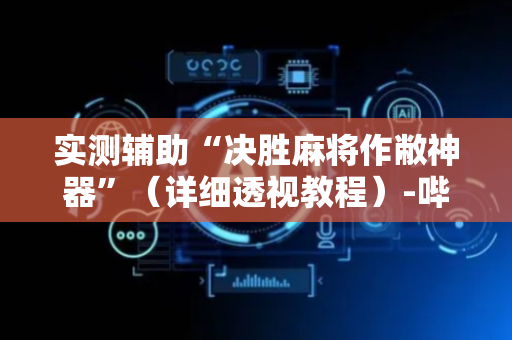 实测辅助“决胜麻将作敝神器”（详细透视教程）-哔哩哔哩