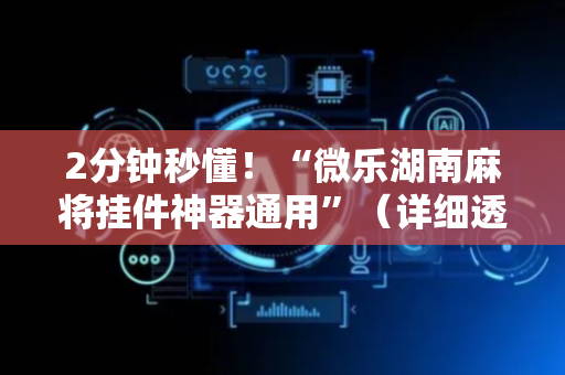 2分钟秒懂！“微乐湖南麻将挂件神器通用”（详细透视教程）-哔哩哔哩