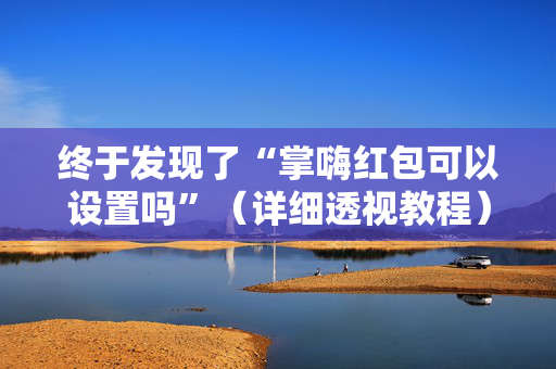 终于发现了“掌嗨红包可以设置吗”（详细透视教程）-哔哩哔哩