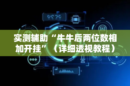 实测辅助“牛牛后两位数相加开挂”（详细透视教程）-哔哩哔哩