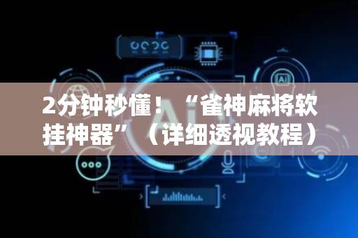 2分钟秒懂！“雀神麻将软挂神器”（详细透视教程）-哔哩哔哩