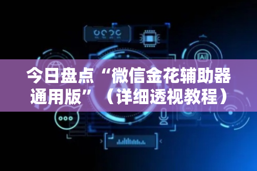 今日盘点“微信金花辅助器通用版”（详细透视教程）-哔哩哔哩