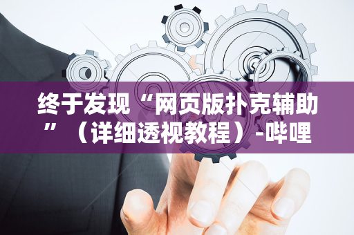 终于发现“网页版扑克辅助”（详细透视教程）-哔哩哔哩