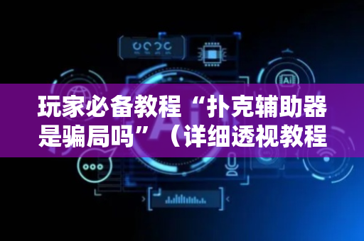 玩家必备教程“扑克辅助器是骗局吗”（详细透视教程）-哔哩哔哩