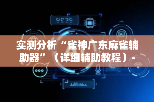 实测分析“雀神广东麻雀辅助器”（详细辅助教程）-哔哩哔哩
