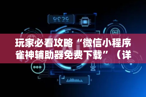 玩家必看攻略“微信小程序雀神辅助器免费下载”（详细透视教程）-哔哩哔哩