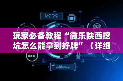 玩家必备教程“微乐陕西挖坑怎么能拿到好牌”（详细透视教程）-哔哩哔哩