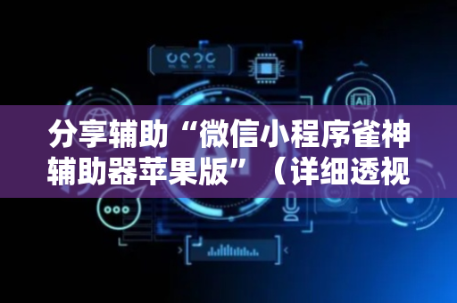 分享辅助“微信小程序雀神辅助器苹果版”（详细透视教程）-哔哩哔哩
