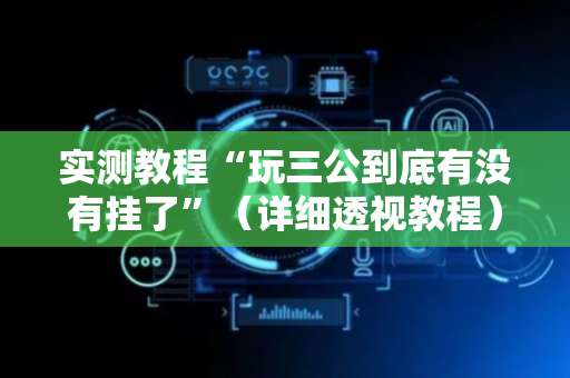 实测教程“玩三公到底有没有挂了”（详细透视教程）-哔哩哔哩