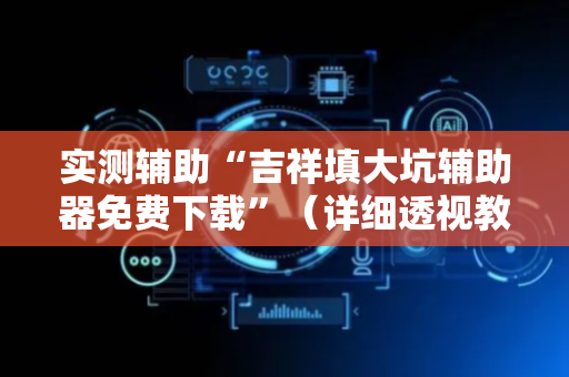 实测辅助“吉祥填大坑辅助器免费下载”（详细透视教程）-哔哩哔哩