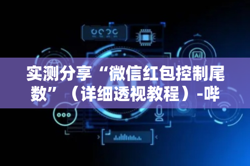 实测分享“微信红包控制尾数”（详细透视教程）-哔哩哔哩