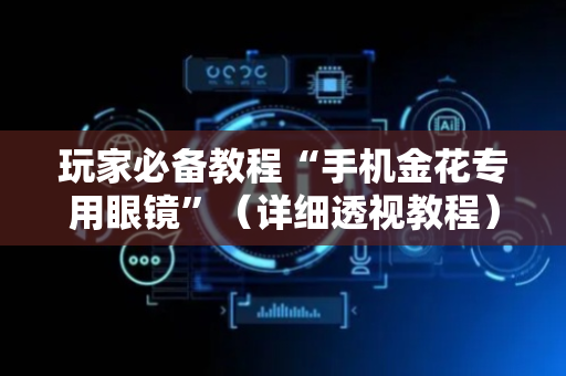 玩家必备教程“手机金花专用眼镜”（详细透视教程）-哔哩哔哩