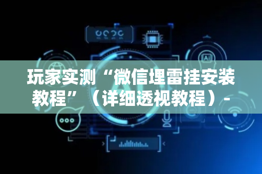 玩家实测“微信埋雷挂安装教程”（详细透视教程）-哔哩哔哩