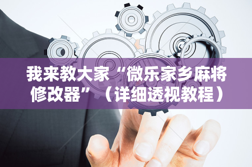 我来教大家“微乐家乡麻将修改器”（详细透视教程）-哔哩哔哩
