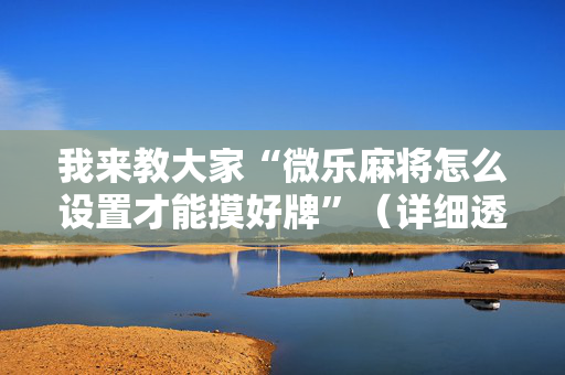 我来教大家“微乐麻将怎么设置才能摸好牌”（详细透视教程）-哔哩哔哩