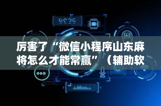 厉害了“微信小程序山东麻将怎么才能常赢”（辅助软件)