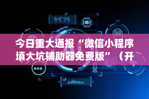 今日重大通报“微信小程序填大坑辅助器免费版”（开挂辅助器脚本)