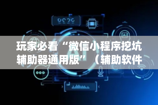 玩家必看“微信小程序挖坑辅助器通用版”（辅助软件)
