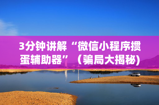 3分钟讲解“微信小程序掼蛋辅助器”（骗局大揭秘)