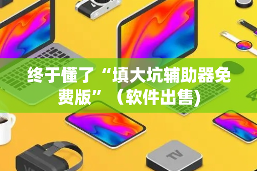 终于懂了“填大坑辅助器免费版”（软件出售)