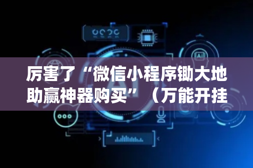 厉害了“微信小程序锄大地助赢神器购买”（万能开挂器)